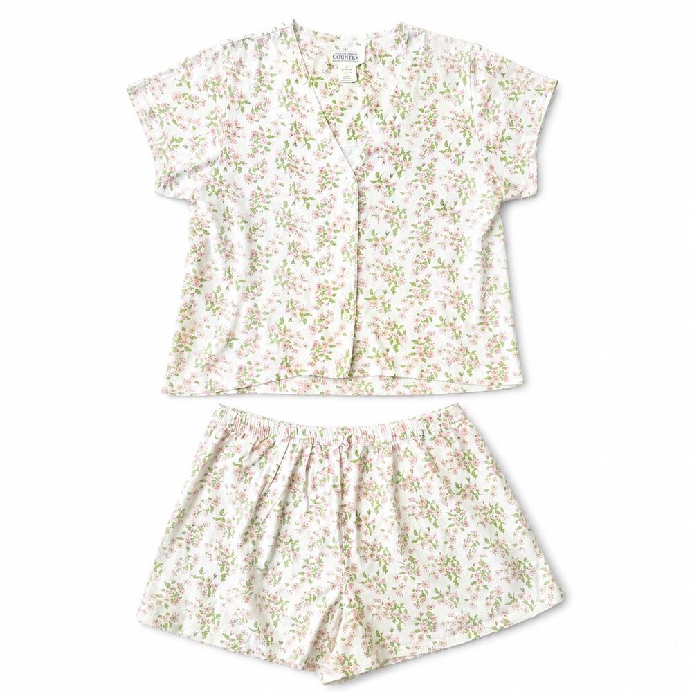 Vintage Victoria’s Secret Country Quality Cotton Foral Short Set Size Medium